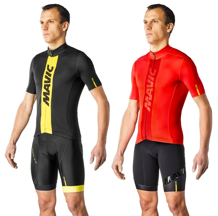 Conjunto de jersey de ciclismo Mavic manga corta para hombre bicicleta de carretera montaña mtb pro Equipo Conjunto de ciclismo bicicleta ropa Maillot esponja Pantalones pad