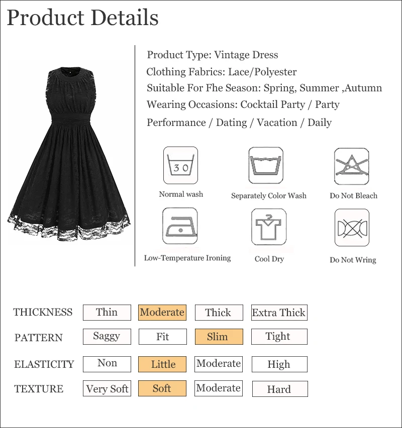 Kostlich Lace Retro Women Summer Dress 2017 O-Neck Sleeveless Big Swing 60s Vintage Dress Elegant Evening Party Dresses Sundress (13)