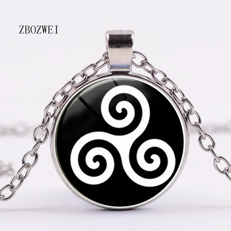 

ZBOZWEI 3/Color Teen Wolf Triskele Necklace Triskelion Allison Argent Necklace Glass Cabochon Necklace Statement Choker Necklace