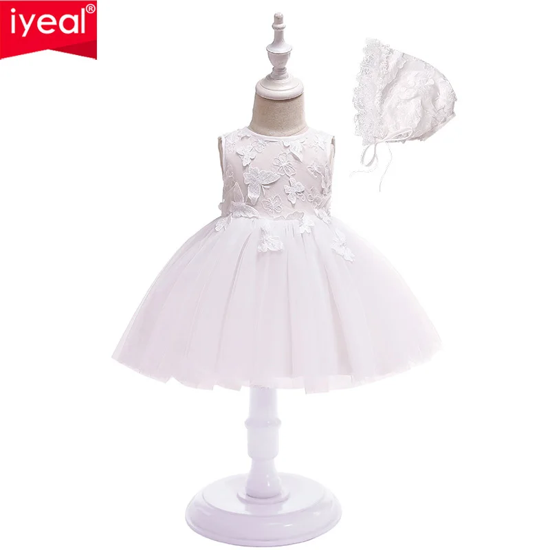 

Baby Girl Dress With Hat for 0-24M 1 Year Baby Girls Birthday Dresses for Infant Petals Tulle Vestido Party Princess Dress