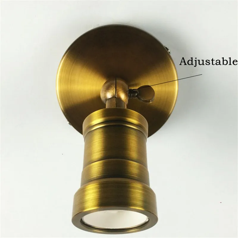 American Bronze Vintage Wall Lamp Retro Wrought Iron Wall Sconce Bedroom Bedside Wall Light Modern Edison Bulb Antique Lampada