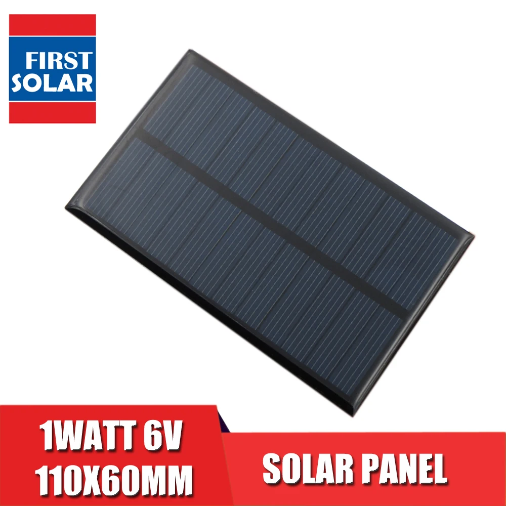 

Solar Panel 6V 1W Portable Mini DIY Module Panel System For Battery Cell Phone Chargers Portable Solar Cell 1Watt 6VDC