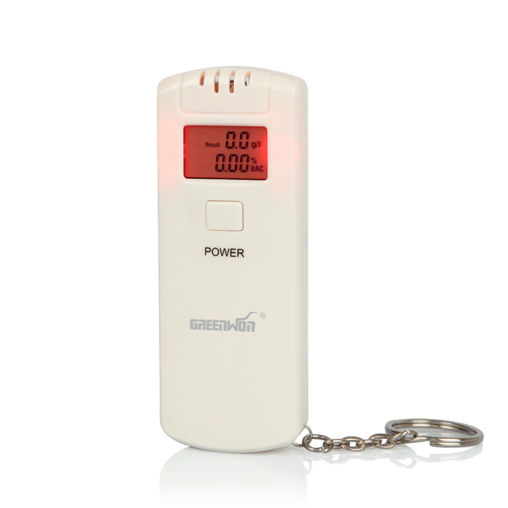 professional supplier abs material mini keychain breathalyzer & breath