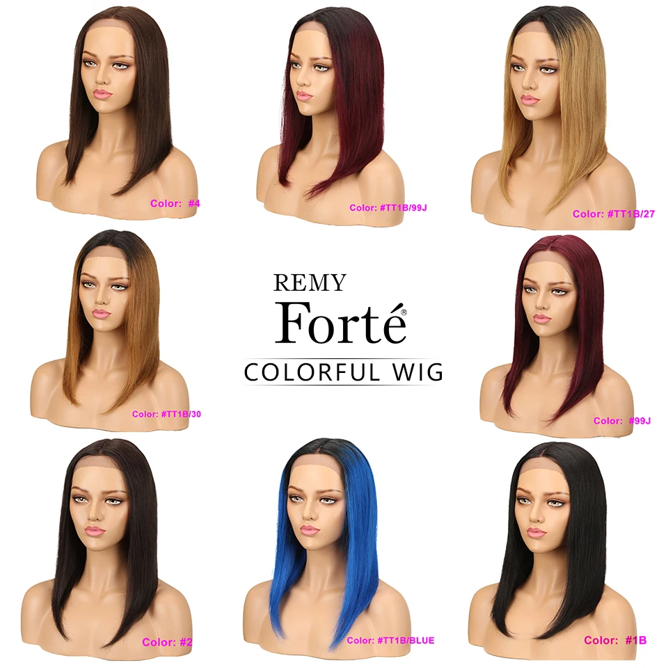 Remy Forte Lace Front Human Hair Wigs Straight Human Hair Wig 100% Brazilian Remy Colored Lace Long Bobo Wigs For Women
