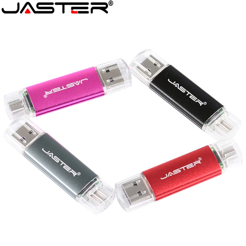 JASTER Металл OTG USB флеш накопители 4 ГБ 8 16 32 64 Гб 128 двойной Usb Stick внешний для