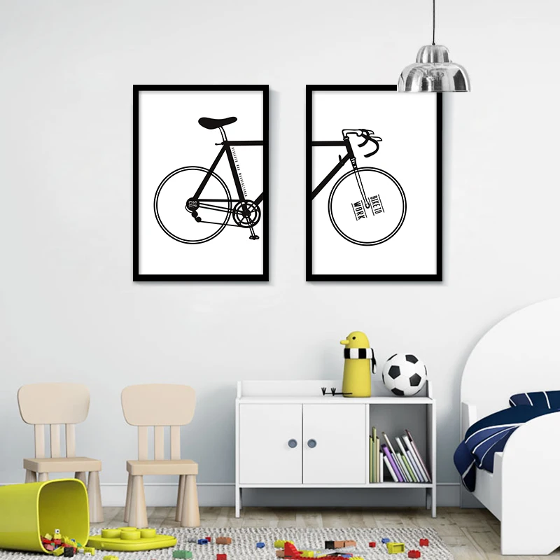 

Simple Road Bike Picture Printed on Canvas Fashion Bike Poster Oil Painting for Bike Collector Decor Home Office no Frame
