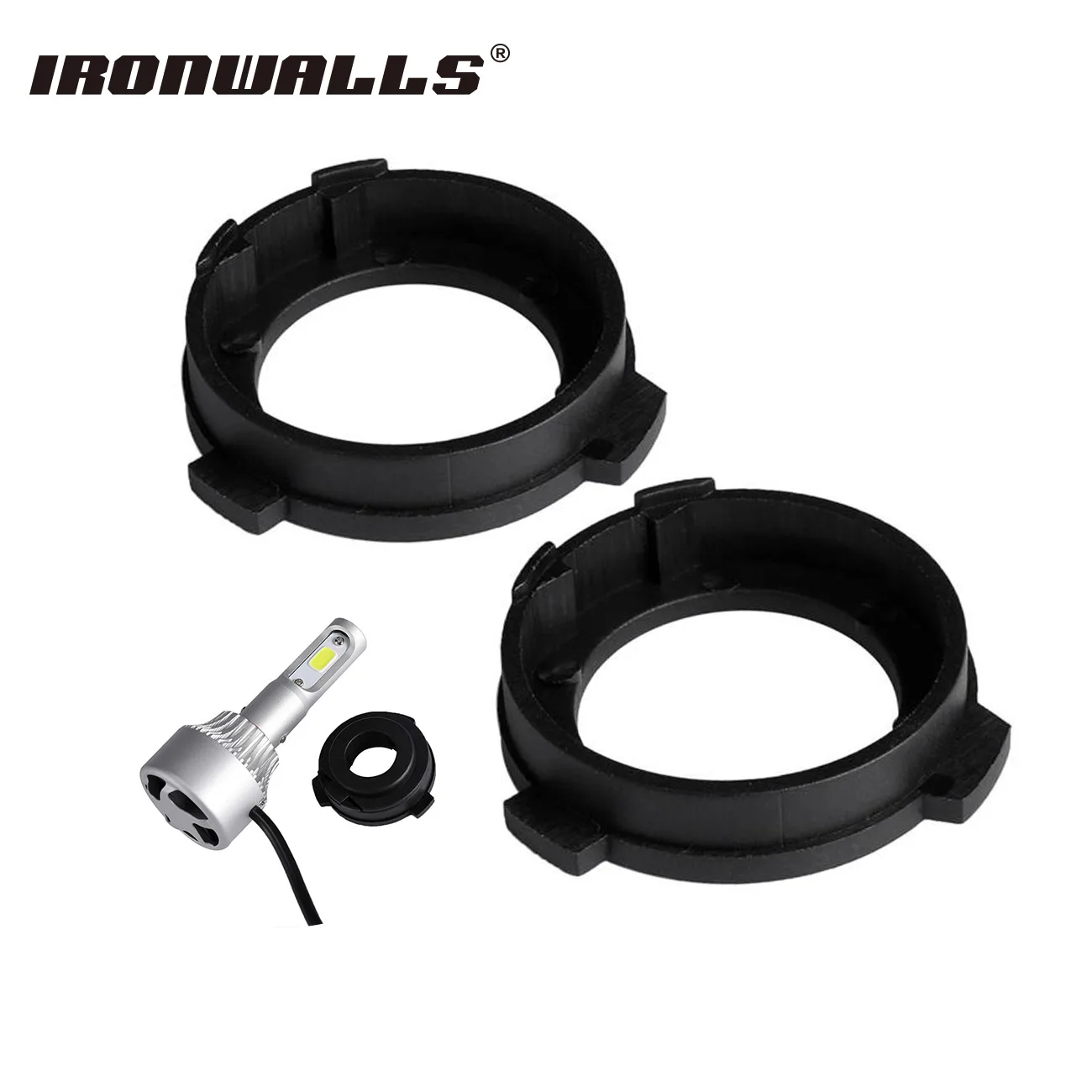 Ironwalls H7 Car Led Headlight Adapter Base kit Bulb Rubber Holder