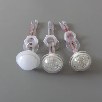 

DC12V;UCS1903 addressable RGB full color led smart module;IP68 rated;38mm diameter;clear or milky cover