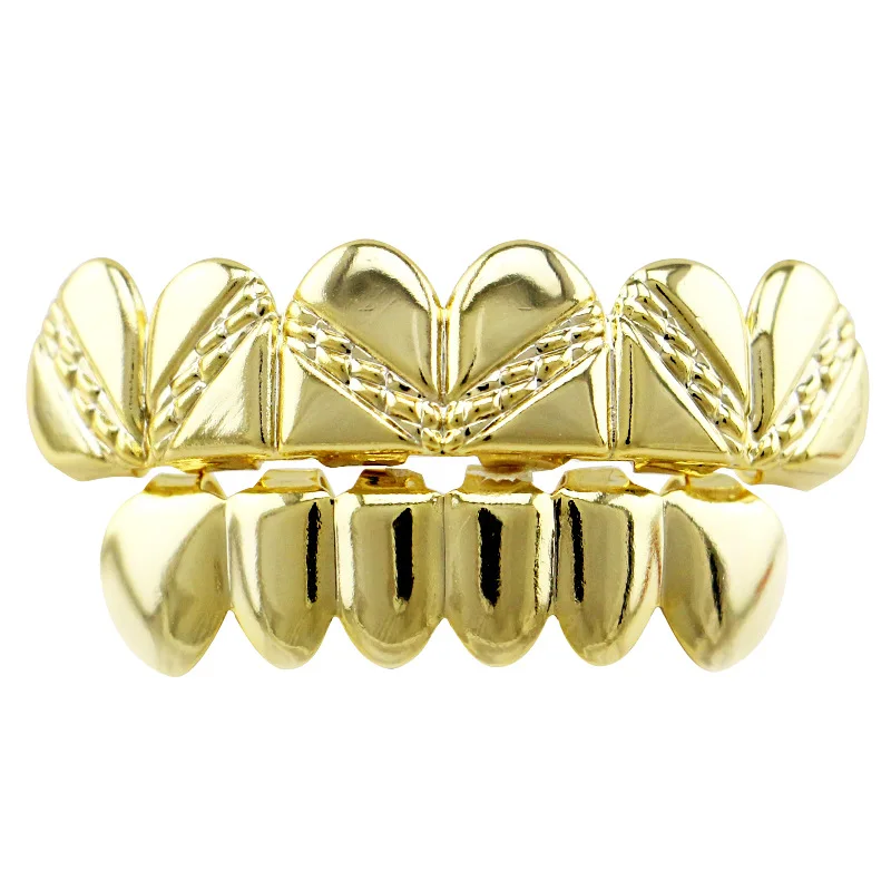 Hip Hop Tooth Grillz Set Fake Tooth Cap Top & Bottom Grill for Halloween Jewelry Gifts Bling Custom Teeth Body Jewelry American Bijoux (2)