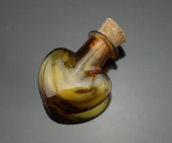 

5pcs Heart Shaped Coffee Brown Mini Glass Bottle Vial with Cork Stopper and Hook