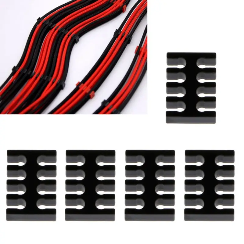 

5Pcs 8Pin Acrylic Cable Comb Clamp Clip for NO Sleeving OD 2.5-3.0mm Cables