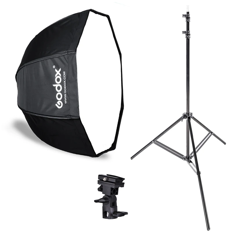 

Photo Studio Godox 80cm octagon umbrella softbox Light stand umbrella Hot shoe bracket kit for Flash Speedlite Photography Flash