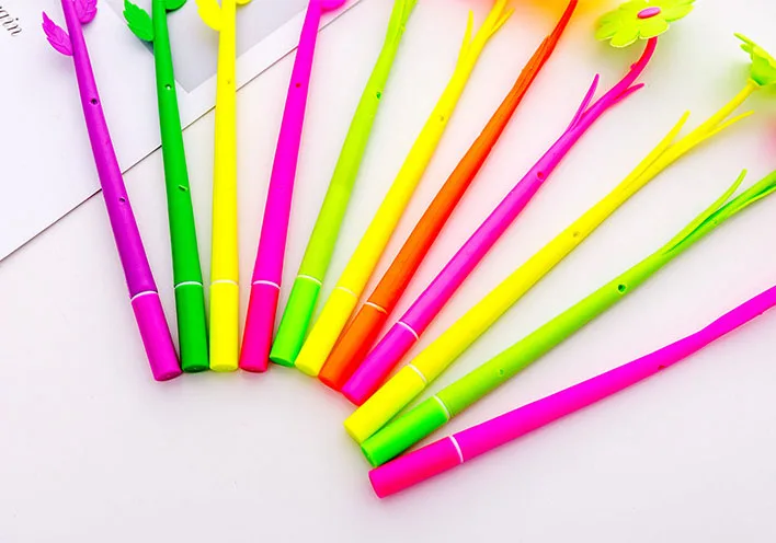 1 шт. 9 видов стилей креативная Милая мультяшная имитация цветов нейтральная ручка мягкий клей маленькая свежая офисная гелевая ручка для девушек