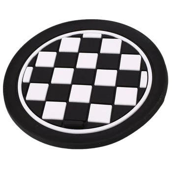 

Mini Auto Car Water Cup Bottle Holder Anti-slip Pad Mat 65mm Black and White