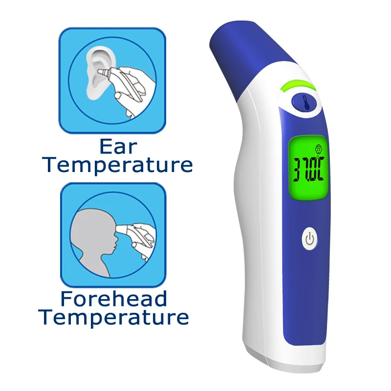 

FDA Baby Termomete Digital IR LCD Infrared Dual Mode Forehead and Ear Adult Body Thermometer Measurement with Alarm Function CE