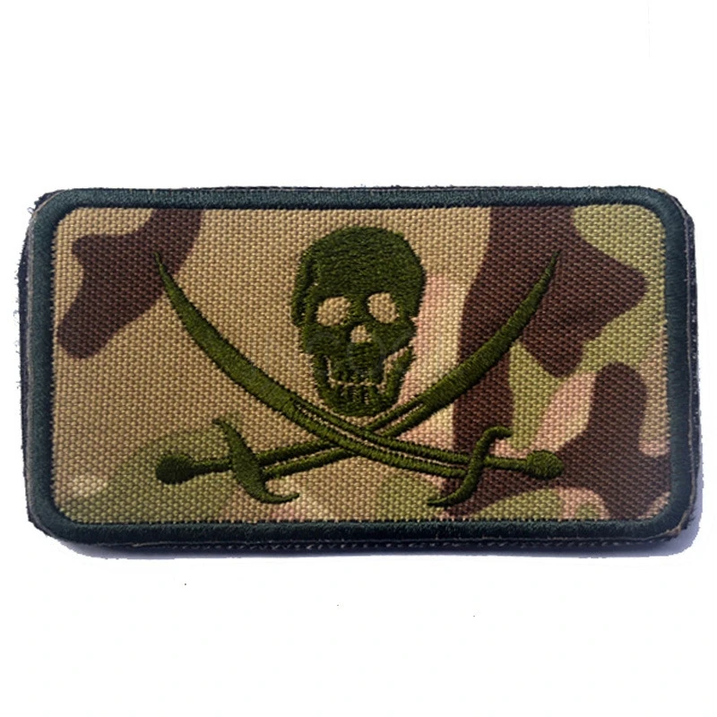 

3D Seals Pirate Skull Embroidery Patch Military Morale Patch Tactical Emblem Badges Appliques Embroidered Patches For Clothing