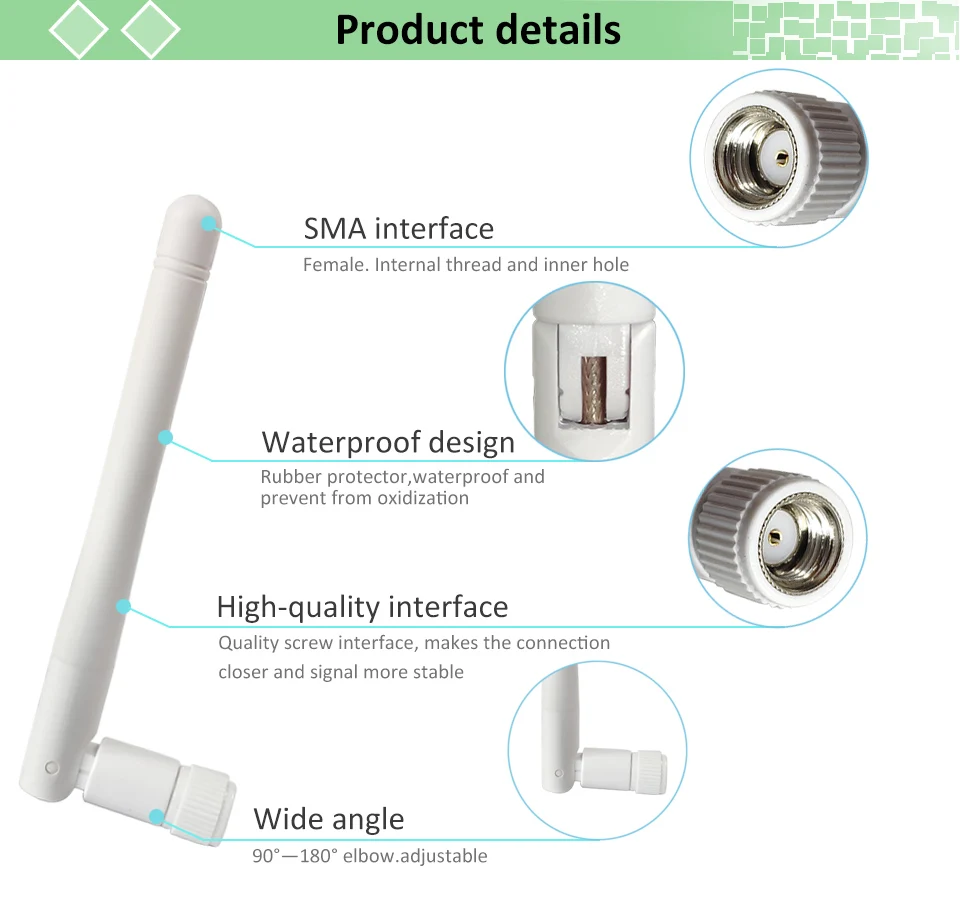 2,4 ГГц антенна wi-fi антенна RP-SMA разъем 2,4 Ghz antenne 2,4G wi-fi antena маршрутизатор + IPX для RP-SMA Пигтейл удлинитель