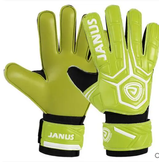 Janus перчатки для защиты пальцев для взрослых серии футбольные вратарские перчатки Luvas de futebol - Цвет: Зеленый