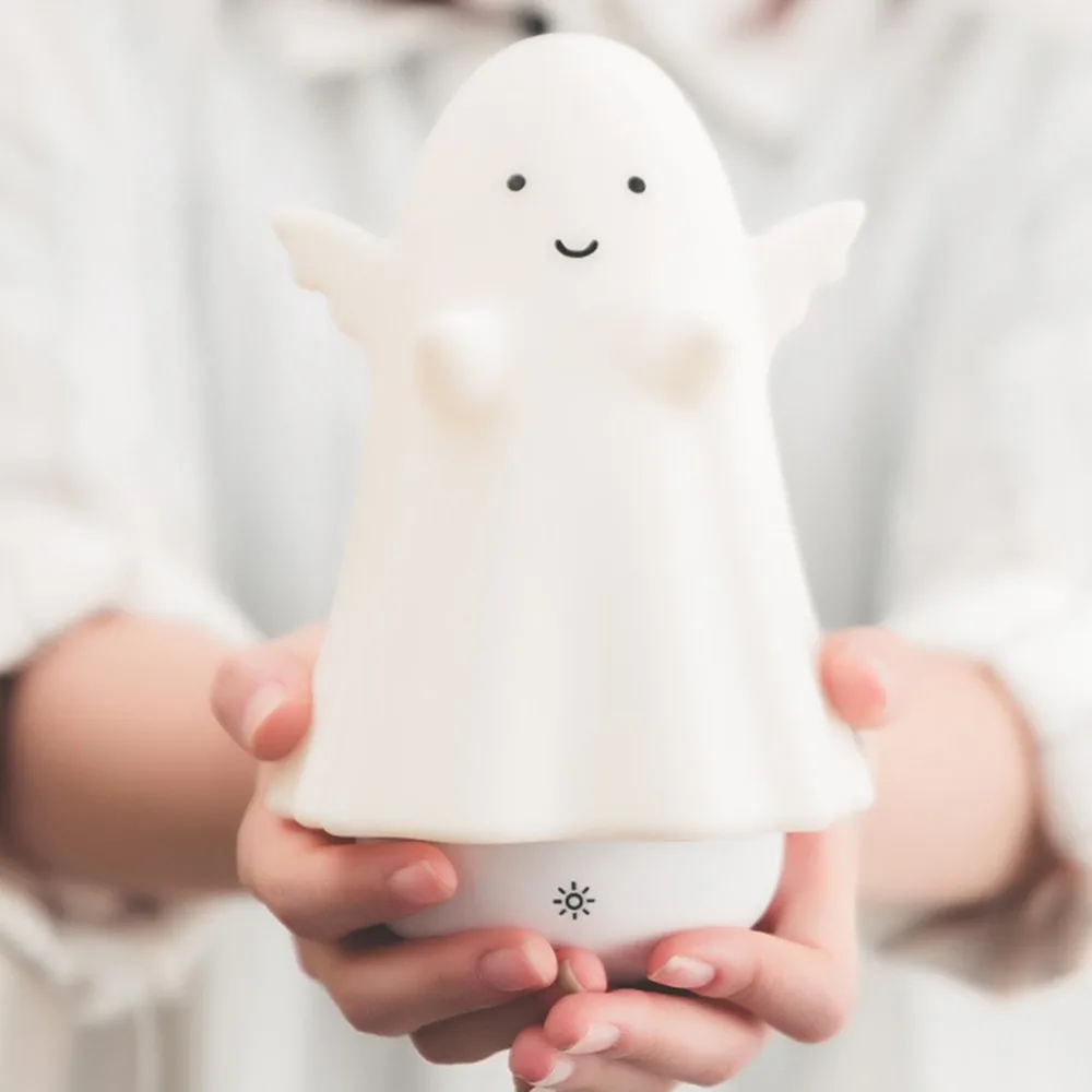 

Night Light Clever Ghost Colorful LED Desktop Light Silicone USB Charging Lamp Touch Control Bedside Tumbler Lamp