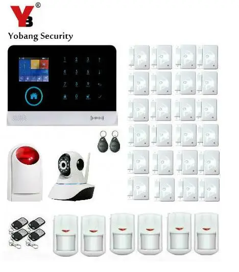 Yobang Security WIFI Wireless SMS Home Security Alarm System Strobe Siren APP Smart Burglar Alarma GSM HD IP Camera Monitoring yobang security touch screen 3g gsm alarm system wifi sms smart home burglar alarm with ip camera for baby pet elder monitor