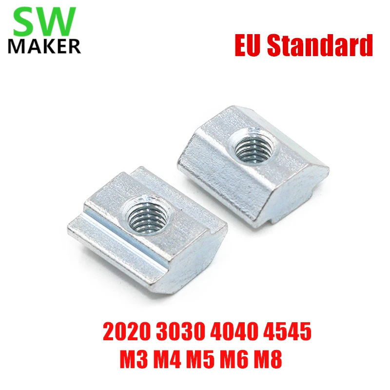 20Pcs T Sliding Nut Block Square Nuts M3 M4 M5 M6 M8 For 2020 3030 4040