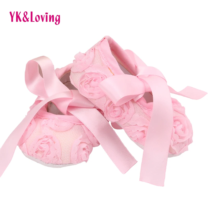 Image Autumn spring Newborn Shoes Photo props Girls Cotton Lace Baby Shoes Flower First Walkers Baby Girl Toddler Ballerina Slippers