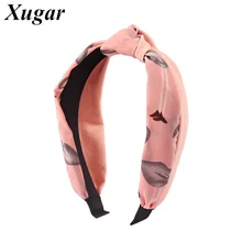 

Fashion Flamingo Wide Headbands For Women Girls Summer Chiffon Knotted Hair Band Boutique Hairband Lady Hair Accessories
