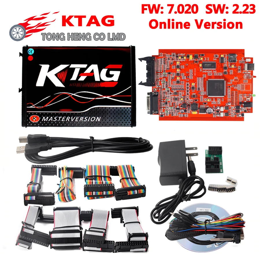 Зеленый/красный без токенов ограниченная Ktag K TAG V7.020 SW V2.23 инструмент для