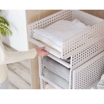 

Detachable Wardrobe Storage Basket Clothes Finishing Case Multi-layer Stackable Compartment Storage Shelf Home shelf Organizer