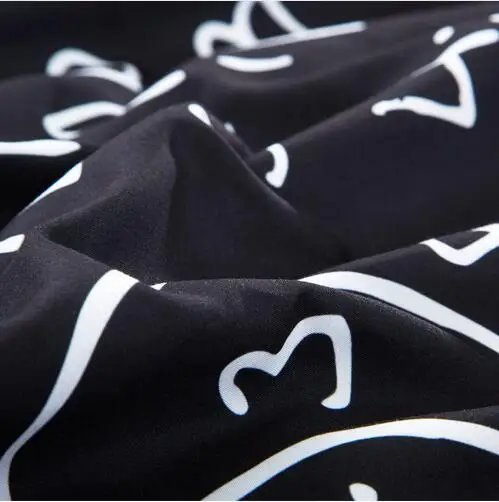 Главная Постельное белье набор Твин удобное стеганое пуховое одеяло крышка черного цвета в виде геометрических фигур рисунок Алфавит подушка для мальчика чехол 3/4 шт