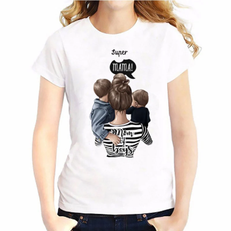 

Super Mama Print Short Sleeve Harajuku Vogue T Shirt Women Summer Street Style White Tops Female Streetwear T Shirt