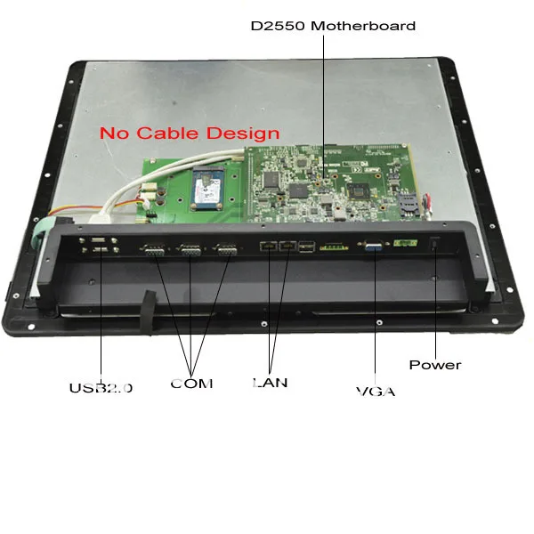 12,1 дюймов безвентиляторный и без кабеля дизайн сенсорный экран мини промышленная панель ПК с 4* COM портами