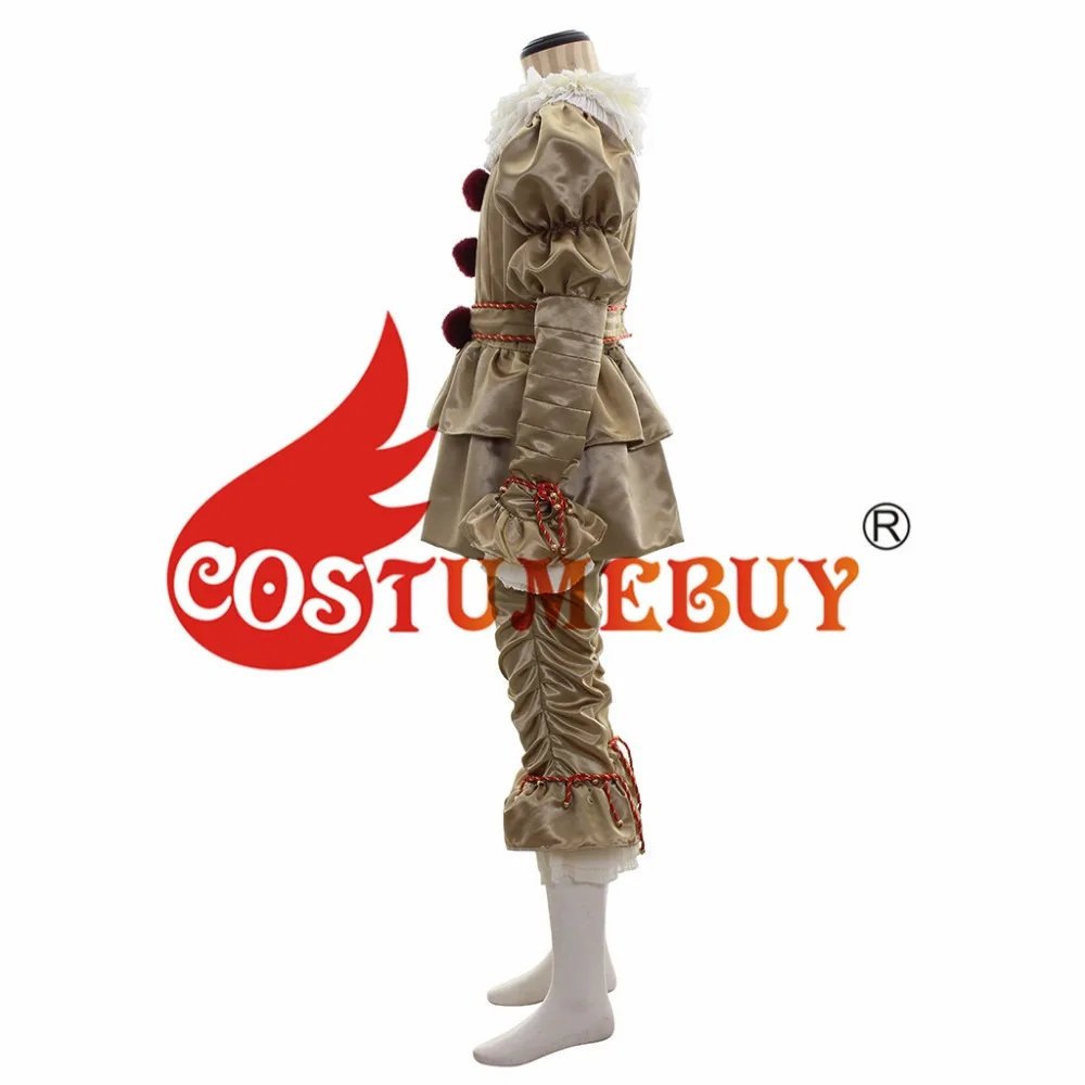 CostumeBuy фильм Стивена Кинга это Pennywise Косплэй взрослый костюм на Хэллоуин джокер золото Косплэй костюм L920