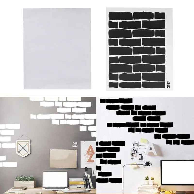 Black White Brick Wall Stickers DIY Self Adhesive Removable Brick
