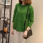 2016-5XL-4XL-3XL-Autumn-Winter-Women-Clothing-Fashion-Slim-O-neck-Knit-Green-Thick-Plus