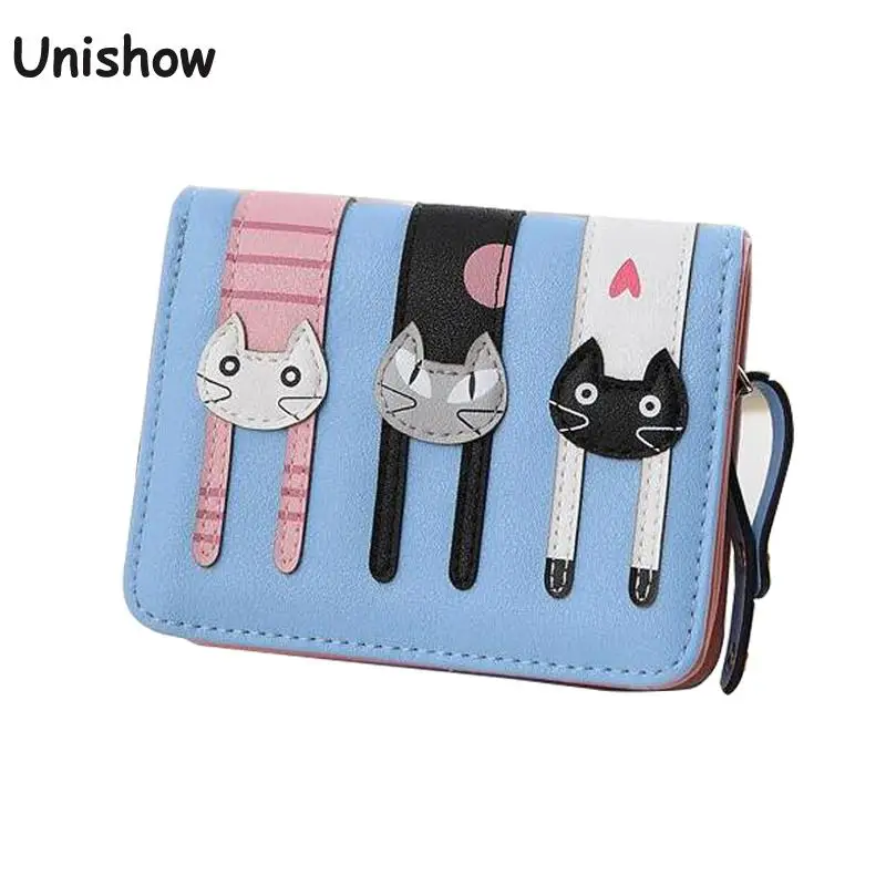 Women Short Wallets PU Leather Female Print Purses Nubuck Card Holder Small Zipp