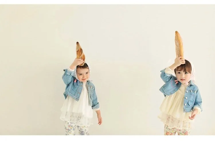 baby girls denim jackets coats spring autumn kids jeans coat children outerwear infant girl cartoon rabbit outerwear coats (2)