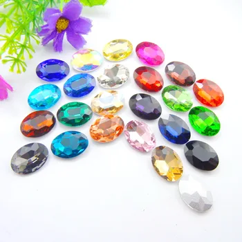 

7 sizes mix colors Oval shape Multifaceted rhinestones Glue on Colorful Strass Crystal Stones for DIY handicraft decoration