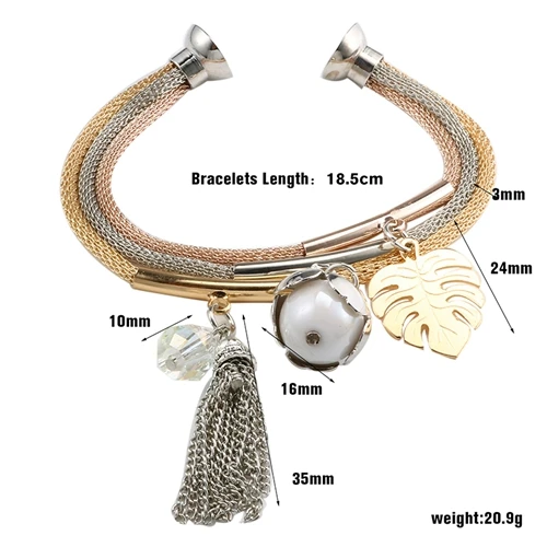 Классические женские браслеты, богемные ювелирные изделия, многослойная подвеска с кисточкой, аксессуары, очаровательные браслеты, браслеты для свадебной вечеринки, подарок - Окраска металла: 4.92