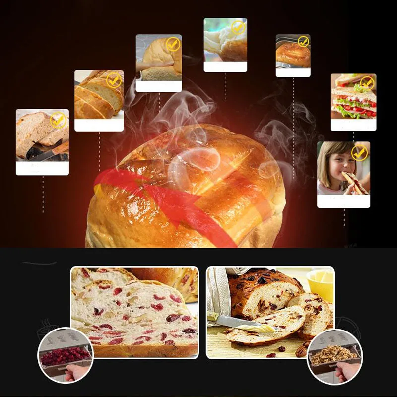 220v Electric toaster bread baking machine breadmaker household multifunction intelligent toast yogurt flour-mixing bread maker