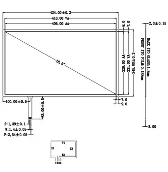 

18.5inch Resistive Touch Screen Panel 424mmX245mm 4Wire USB kit for 18.5" monitor