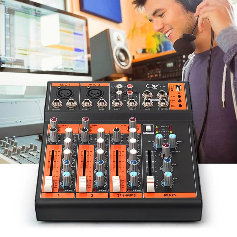 Finlemho DJ Mixer Audio USB Console F4