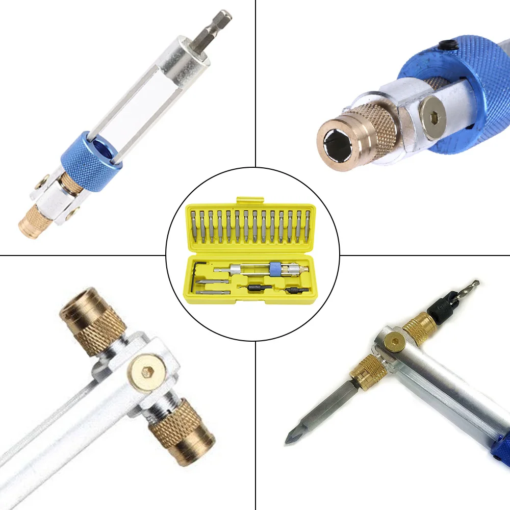 20 шт. HSS поворотная головка половина времени дрель-шуруповерт инструменты быстросменная поворотная головка Зенковка сверло отвертка Набор инструментов с коробкой