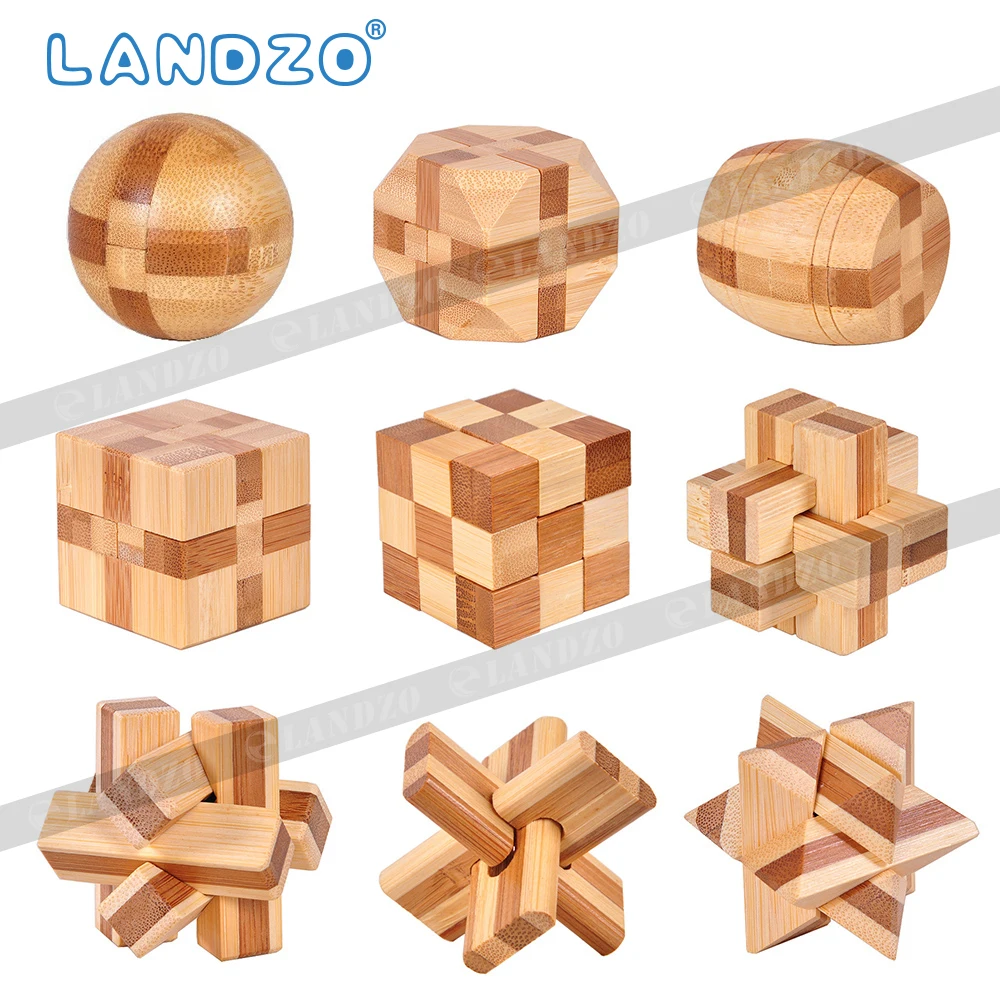 

Design IQ Brain Teaser Kong Ming Lock Wooden Interlocking Burr 3D Puzzles Game Toy Intellectual Educational For Adults Kids