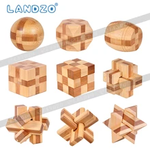 Design IQ Brain Teaser Kong Ming Lock Wooden Interlocking Burr 3D Puzzles Game Toy Intellectual Educational For Adults Kids