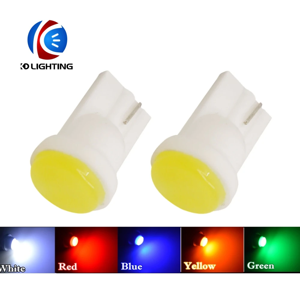 

KD 10pc Car led Ceramic Interior LED T10 COB W5W 194 168 Wedge Door Instrument Side Bulb Lamp Car White Source Car styling 12V