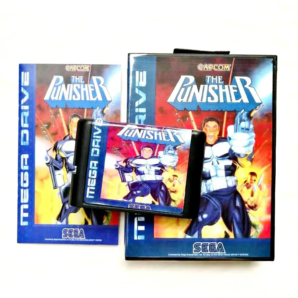 

The Punisher for 16 bit Sega Genesis/Megadrive Video Game Cartridge Console with Retail Box and Instruction Manual