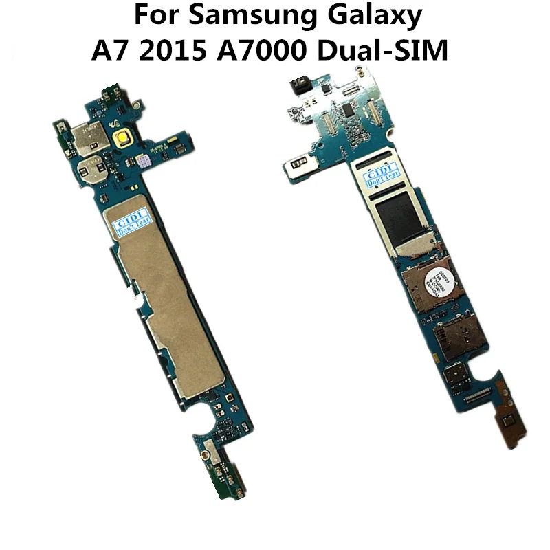 Полностью Рабочая б/у оригинальная плата для Samsung Galaxy A7 2015 A7000 материнская с двумя