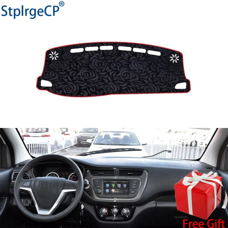 

Latest Rose Pattern Non-slip Car Dashboard Cover Dash Mat Pad DashMat ANti-UV Car Sticker for changan HONOR 2017 Car Styling