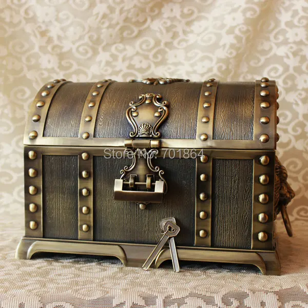 Bronze Color Super Size Pirates Of The Caribbean Treasure Box Bronze Color Super Size Pirates Of The Caribbean Treasure Box Chest Vintage Home Decor 2